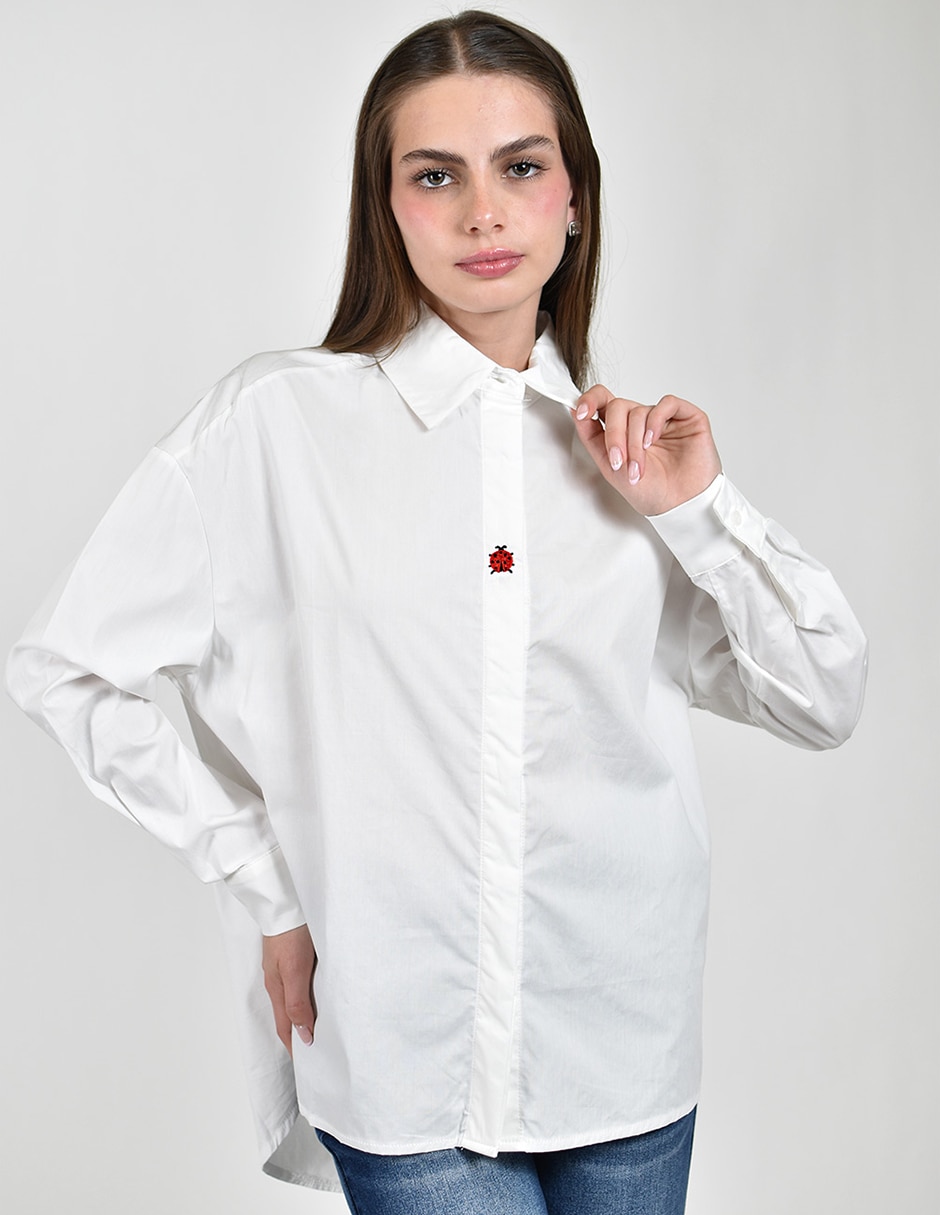Camisa de algodón manga larga para mujer