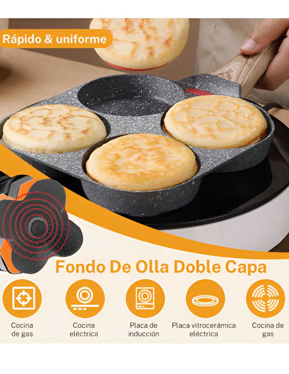 Sartén para huevo xtellar de aluminio esmaltado 1 pieza
