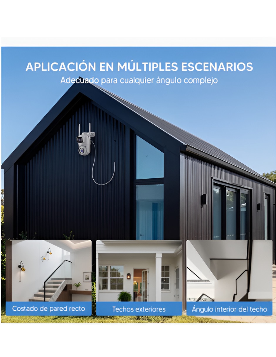 Cámara wi-fi de seguridad xtellar inalámbrica 4k/uhd 90¡ para interior y exterior