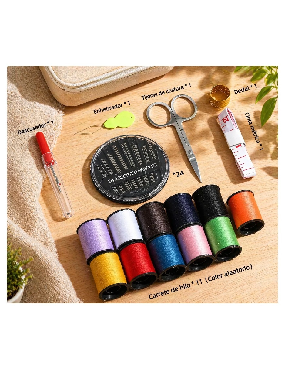 Kit de costura y bordado portátil genérica