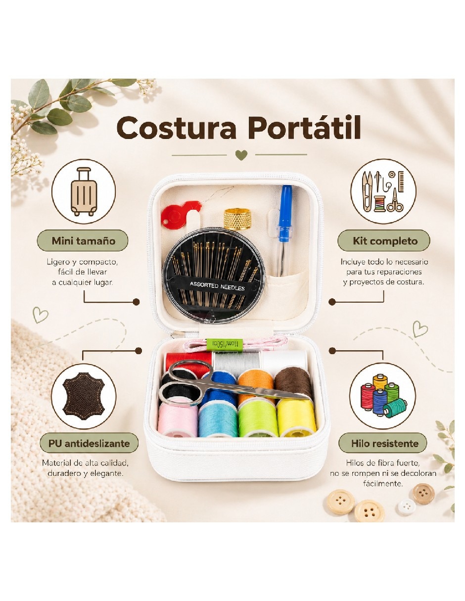 Kit de costura y bordado portátil genérica