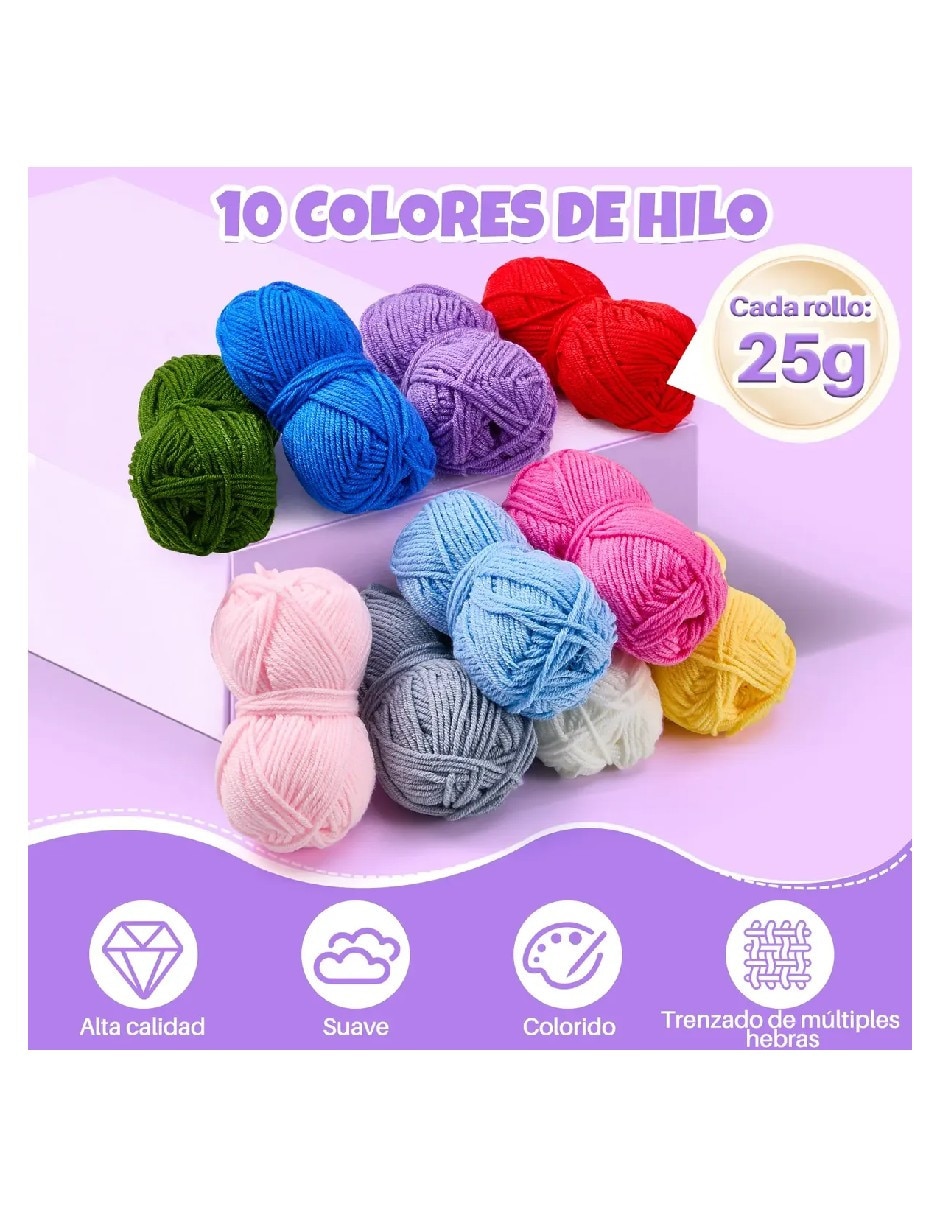 Kit de agujas de ganchillo y accesorios para tejer Generica
