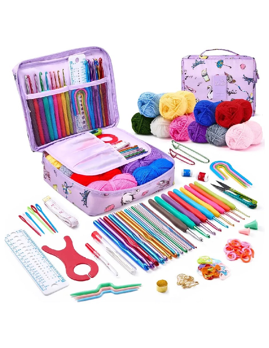 Kit de agujas de ganchillo y accesorios para tejer Generica