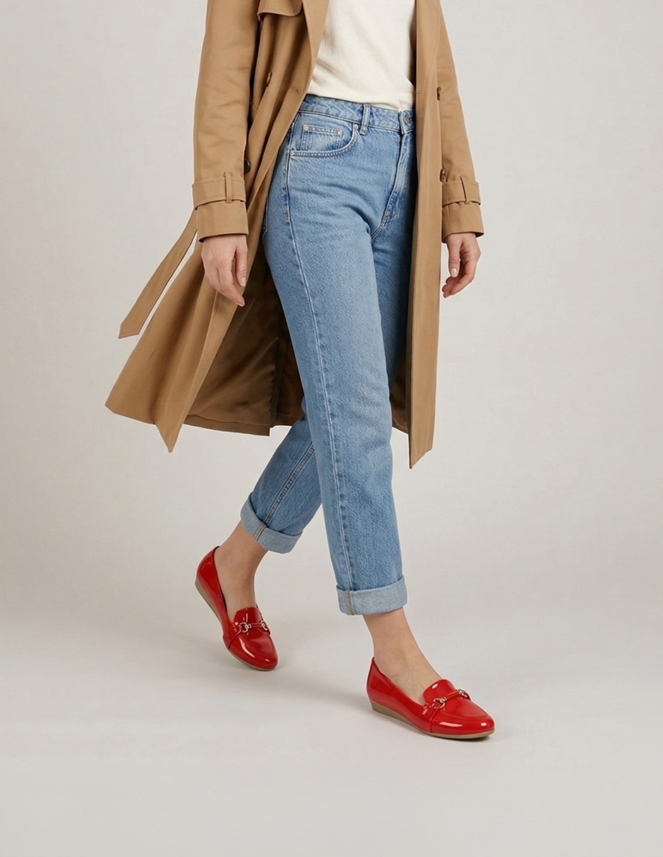Mocasín Rbcollection pequeños productores de charol para mujer