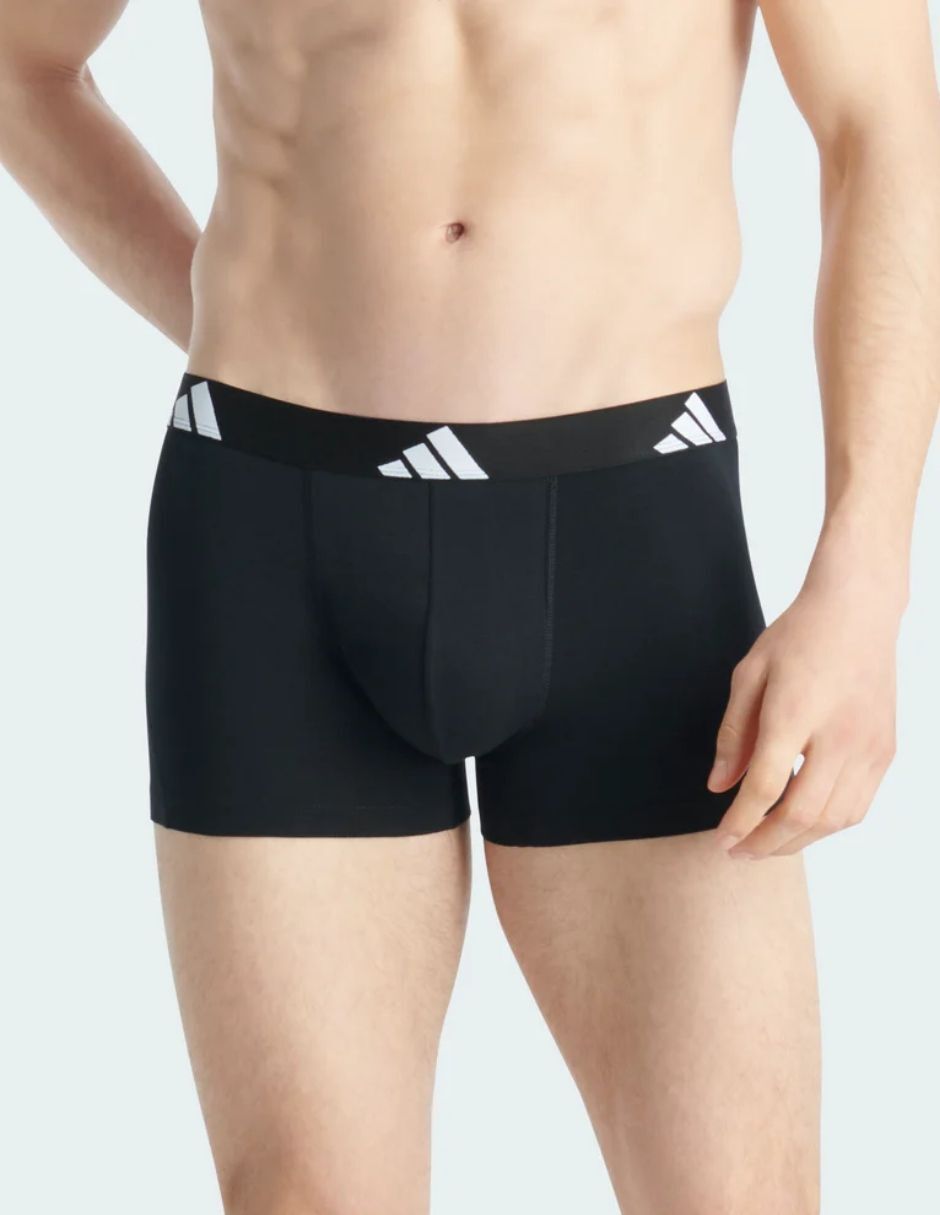 Bóxer trunk adidas de algodón y spandex para hombre 3 piezas
