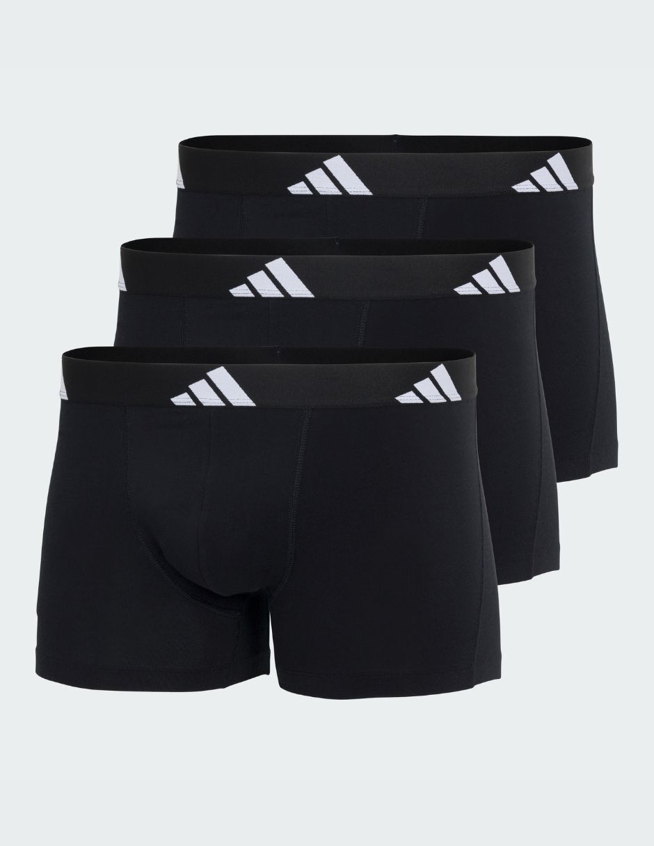 Bóxer trunk adidas de algodón y spandex para hombre 3 piezas