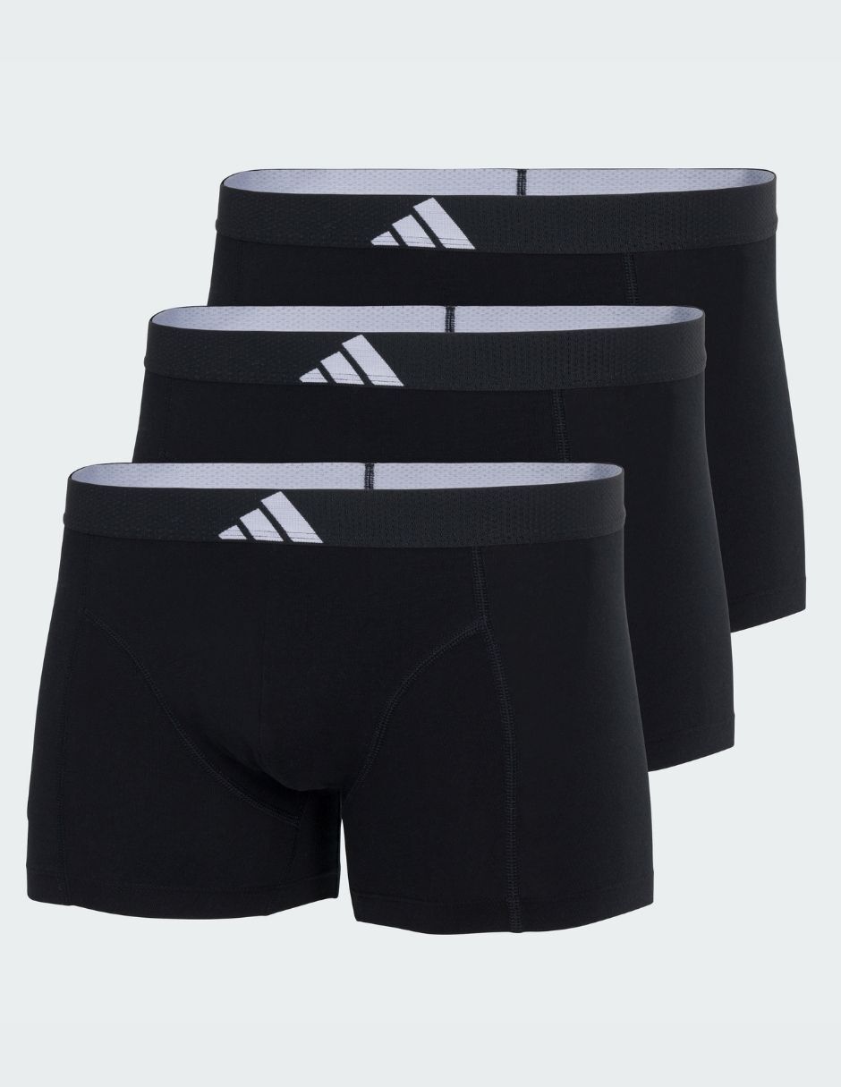 Bóxer trunk adidas de algodón y spandex para hombre 3 piezas