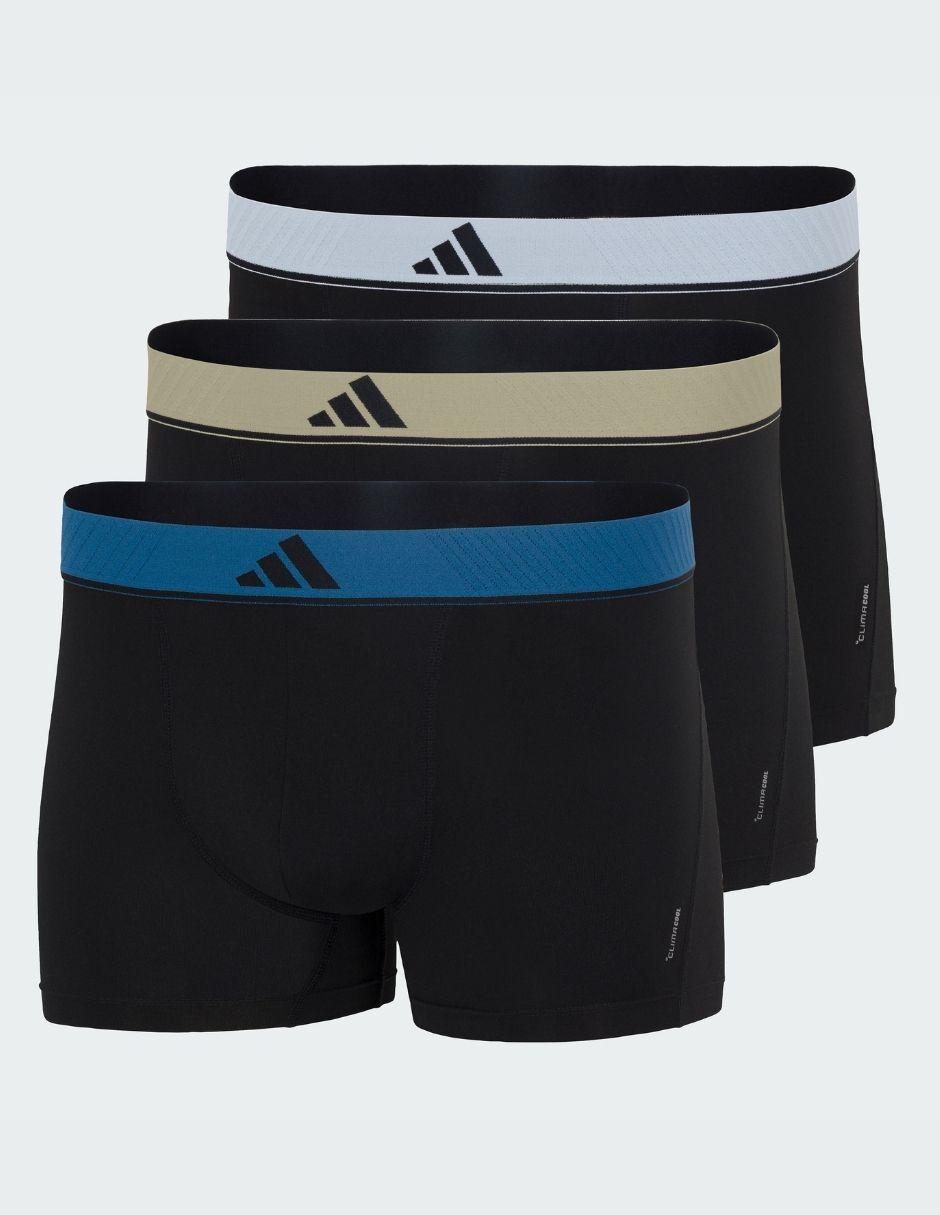 Bóxer trunk adidas de algodón y spandex para hombre 3 piezas