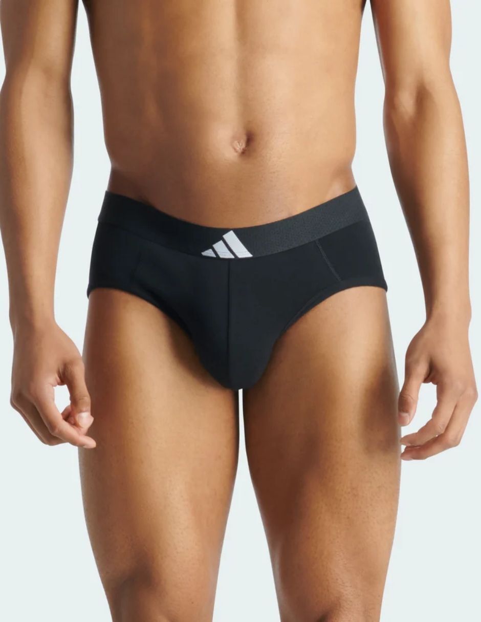 Bóxer brief adidas de algodón y spandex para hombre 3 piezas