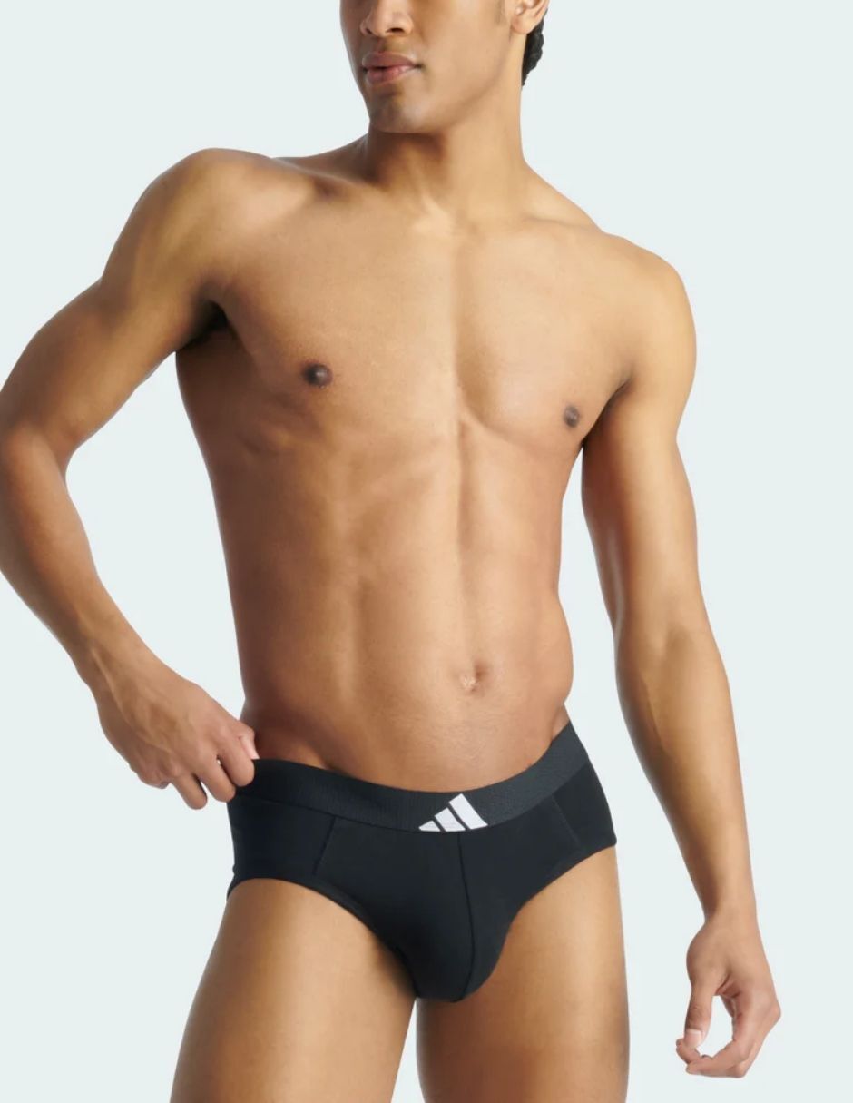 Bóxer brief adidas de algodón y spandex para hombre 3 piezas