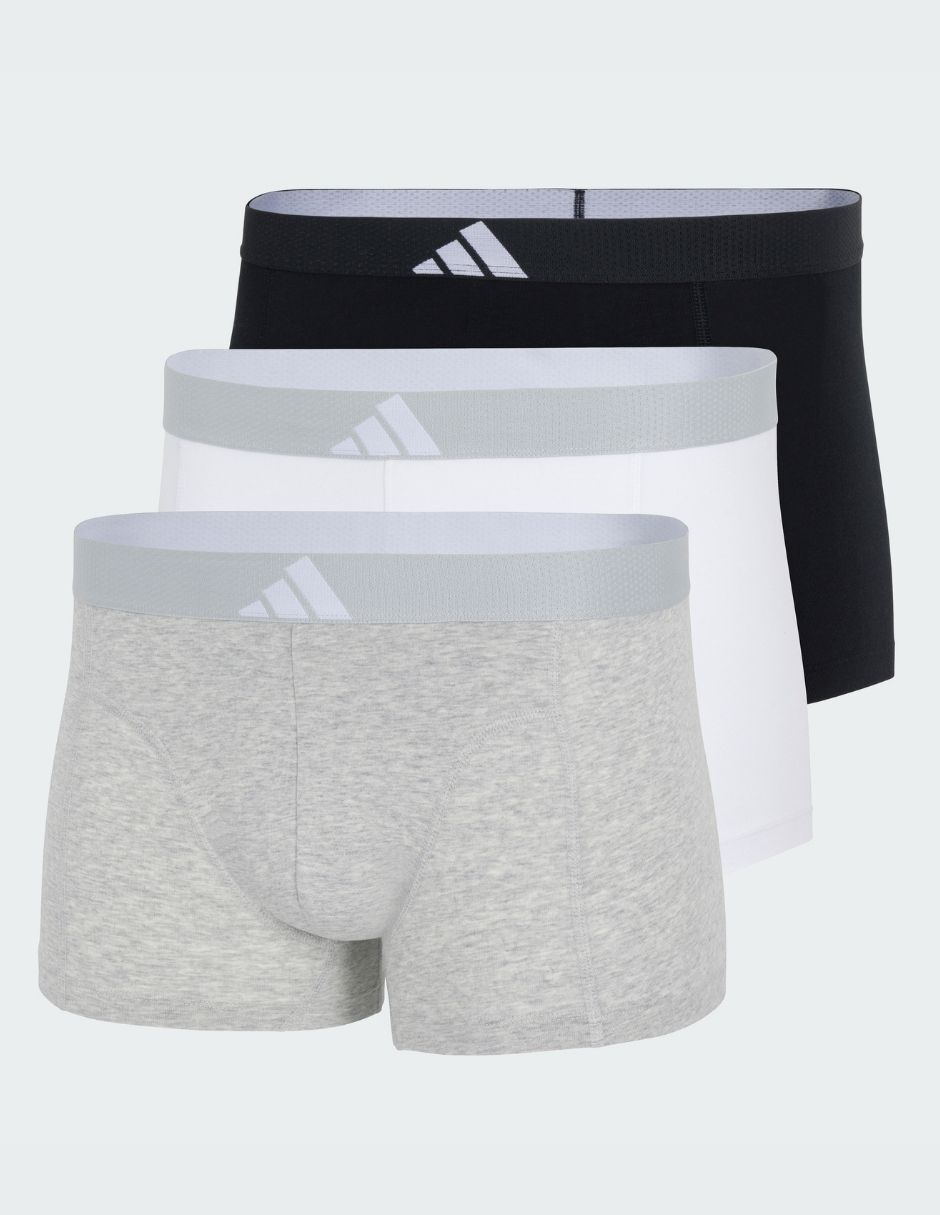 Bóxer trunk adidas de algodón y spandex para hombre 3 piezas