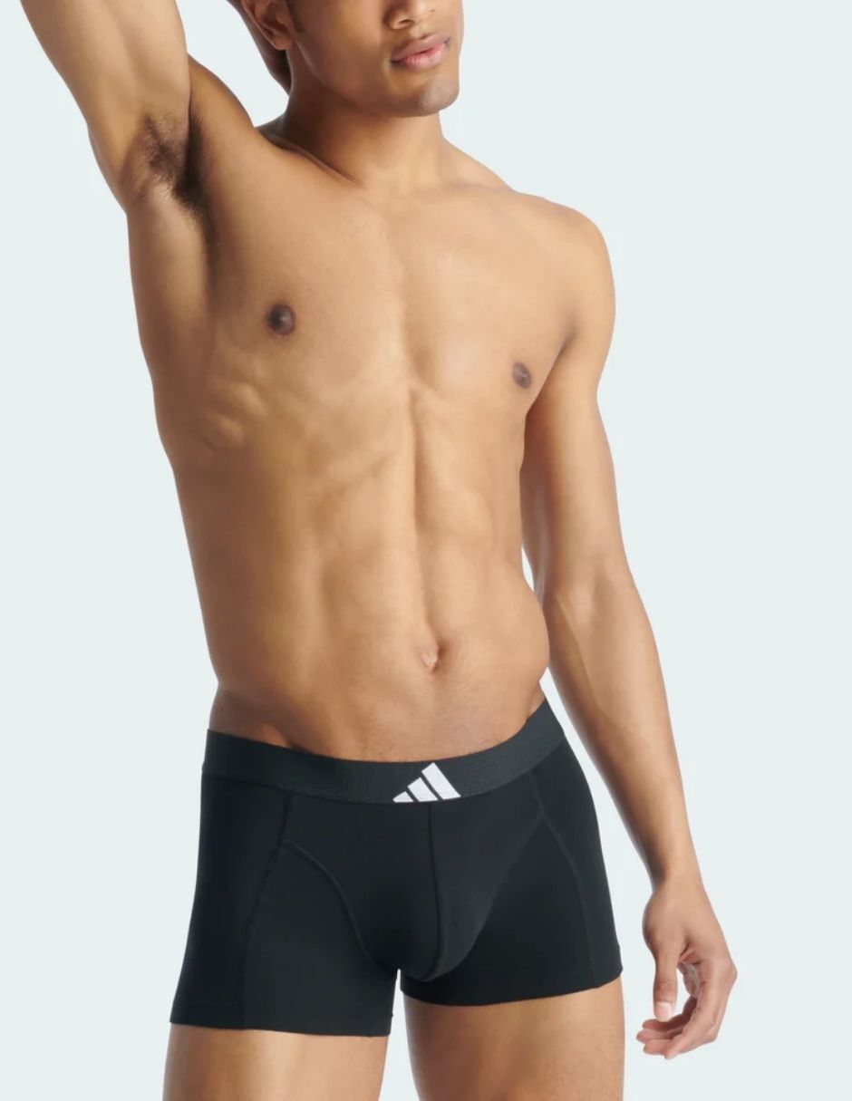 Bóxer trunk adidas de algodón y spandex para hombre 3 piezas