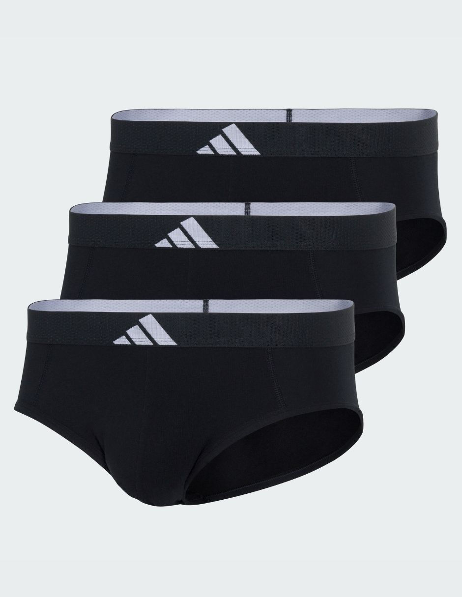 Bóxer brief adidas de algodón y spandex para hombre 3 piezas
