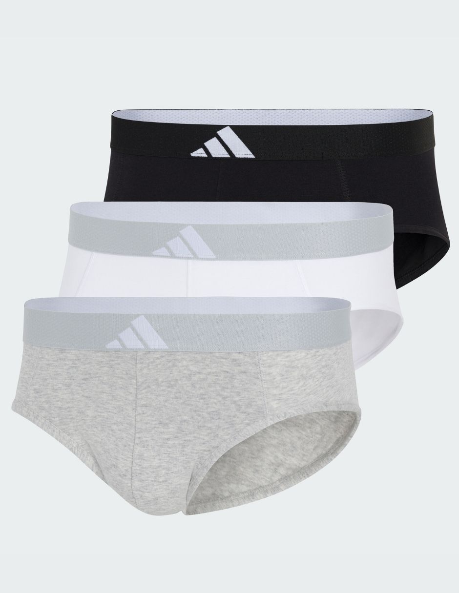 Bóxer brief adidas de algodón y spandex para hombre 3 piezas