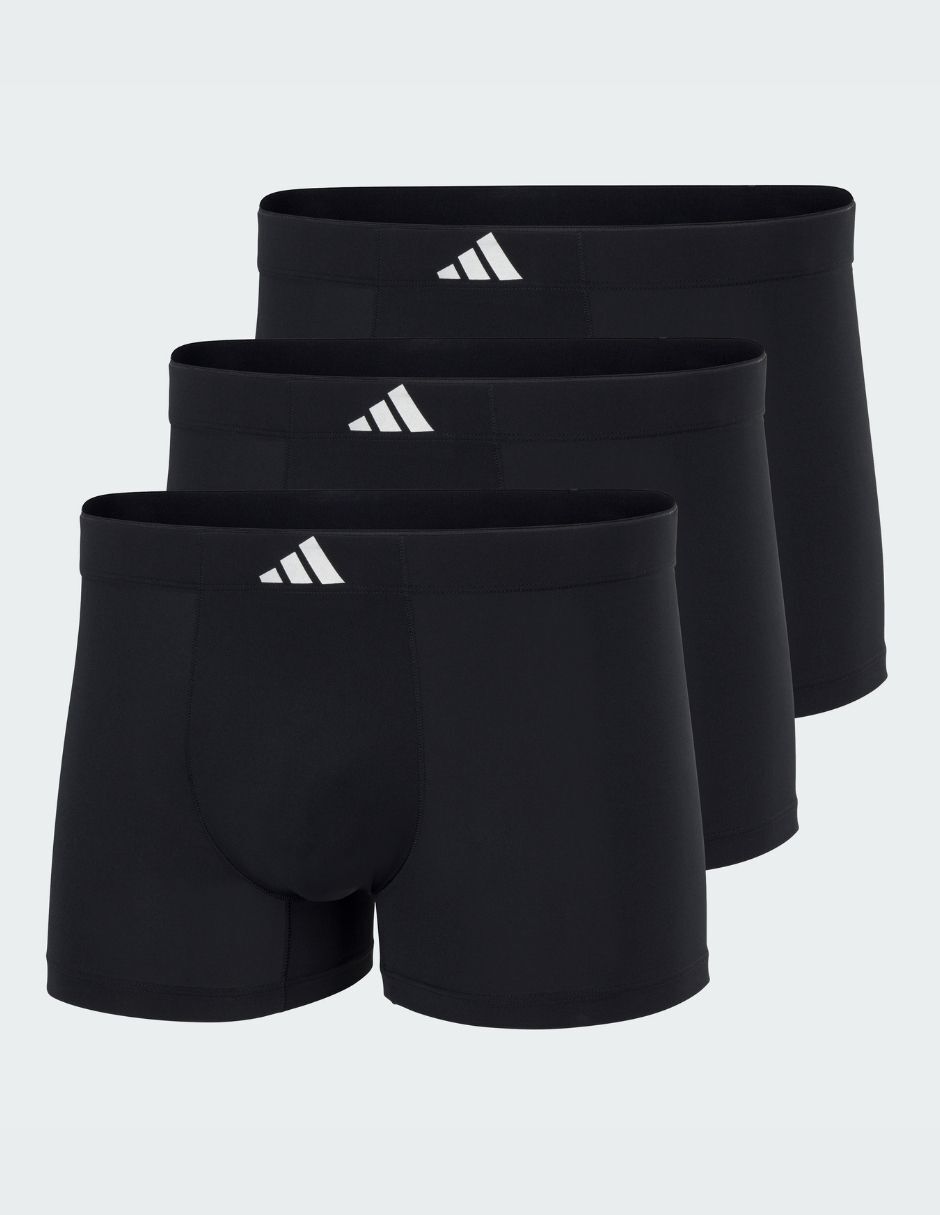 Bóxer trunk adidas de algodón y spandex para hombre 3 piezas