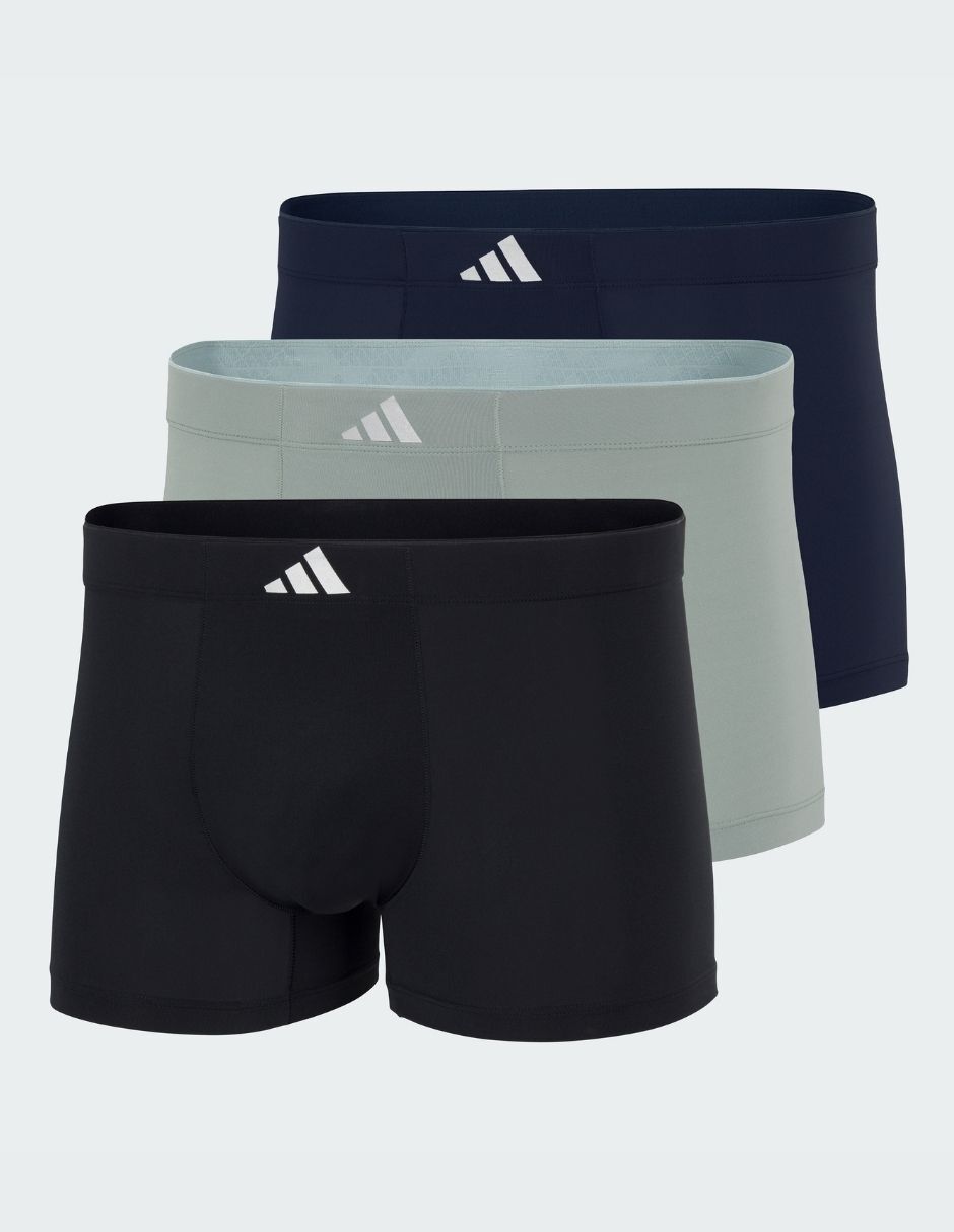 Bóxer trunk adidas de algodón y spandex para hombre 3 piezas