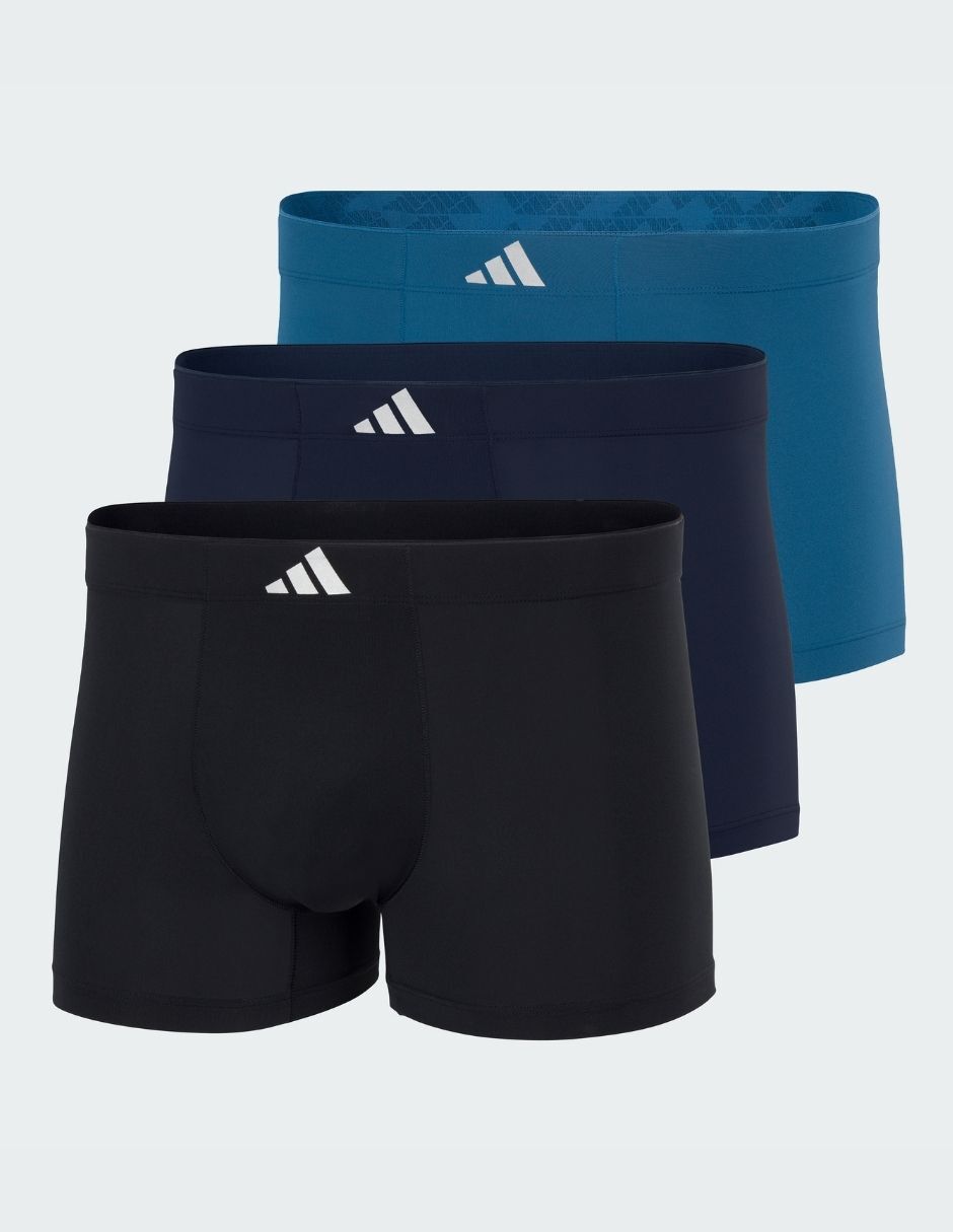 Bóxer trunk adidas de algodón y spandex para hombre 3 piezas