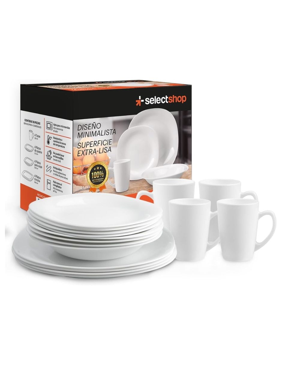 Vajilla cerrada ?Selectshop hg48c6 de vidrio para 4 personas