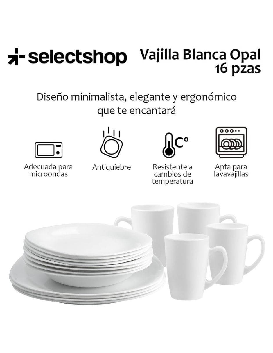 Vajilla cerrada ?Selectshop hg48c6 de vidrio para 4 personas