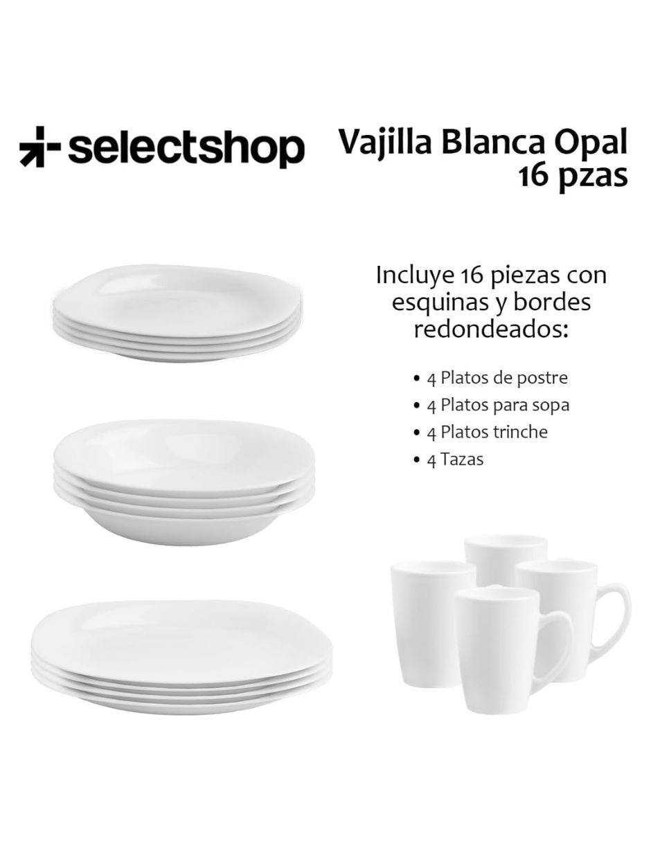 Vajilla cerrada ?Selectshop hg48c6 de vidrio para 4 personas