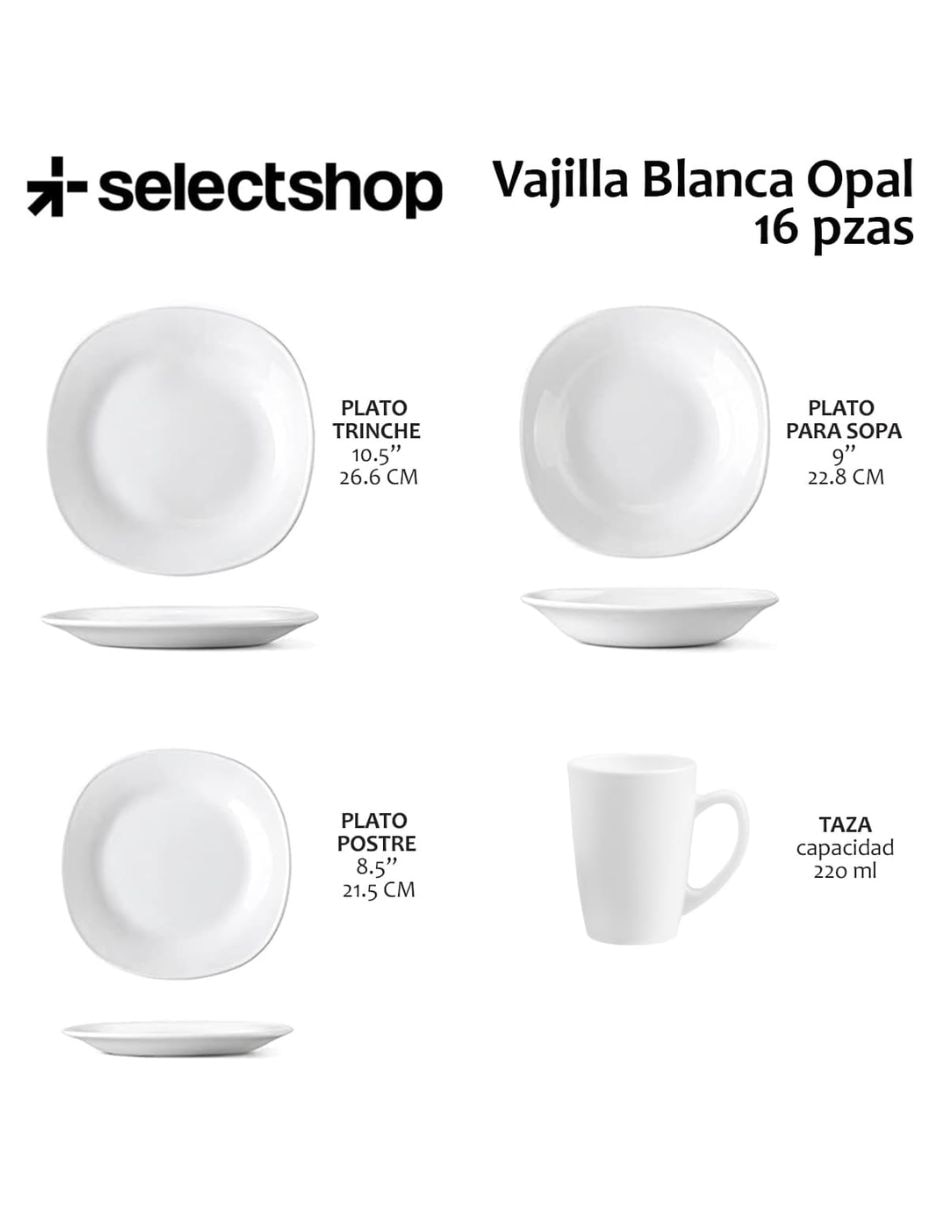 Vajilla cerrada ?Selectshop hg48c6 de vidrio para 4 personas