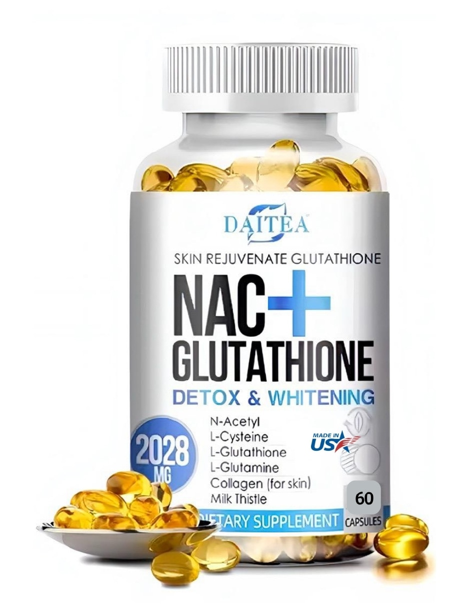 skin whitening glutathione 2000 mg para que sirve Multivitamínicos nac + glutatión 2000mg 60 cápsulas. Detox y aclarante  antioxidante daitea cápsulas unisex