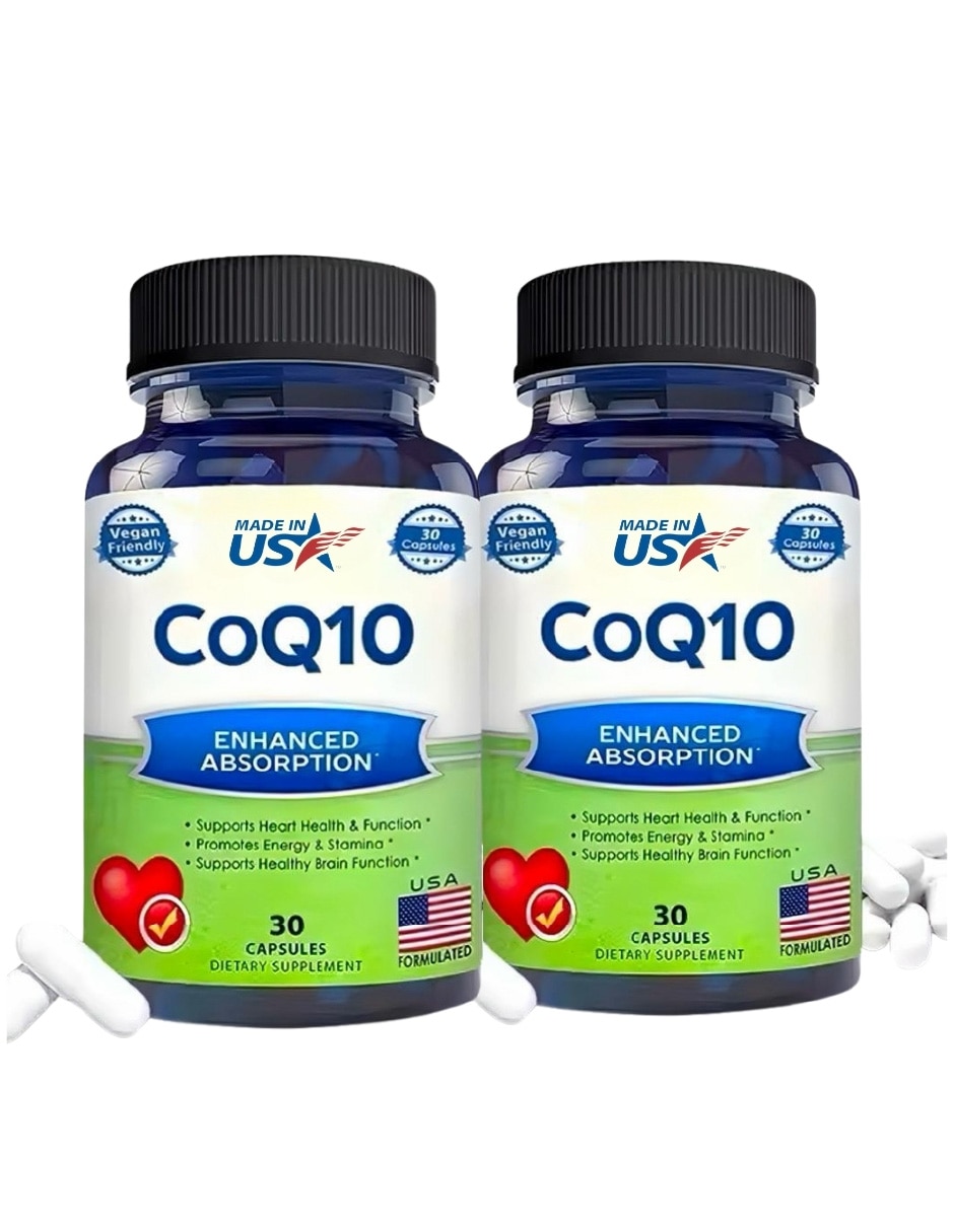 Multivitamínicos coq10 400mg. 2 pack. Salud celular energía y stamina. Veganas suplemento alimenticio daitea cápsulas unisex