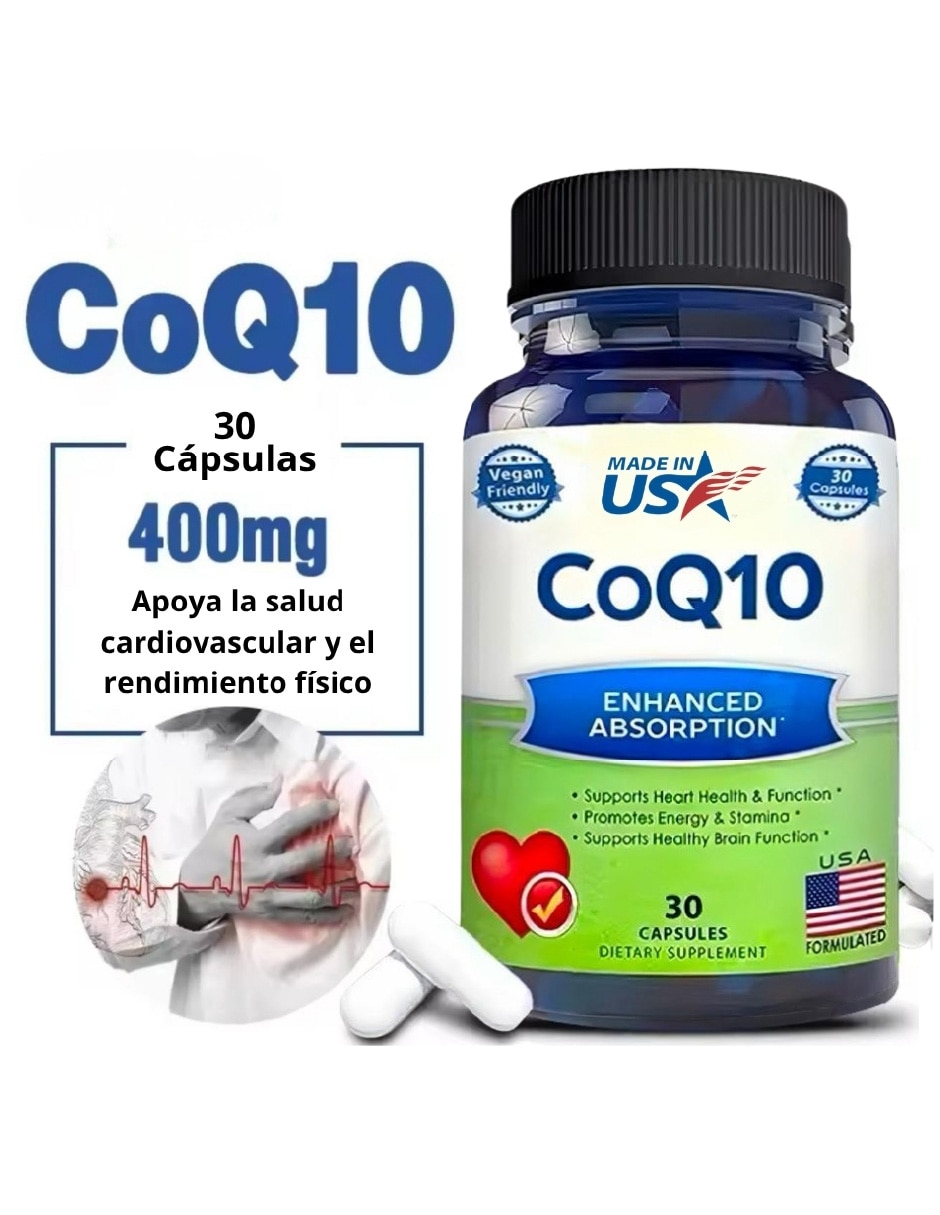 Multivitamínicos coq10 400mg. 2 pack. Salud celular energía y stamina. Veganas suplemento alimenticio cápsulas unisex