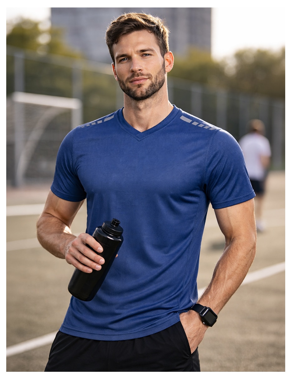 Set playera/playera knite cuello v para hombre