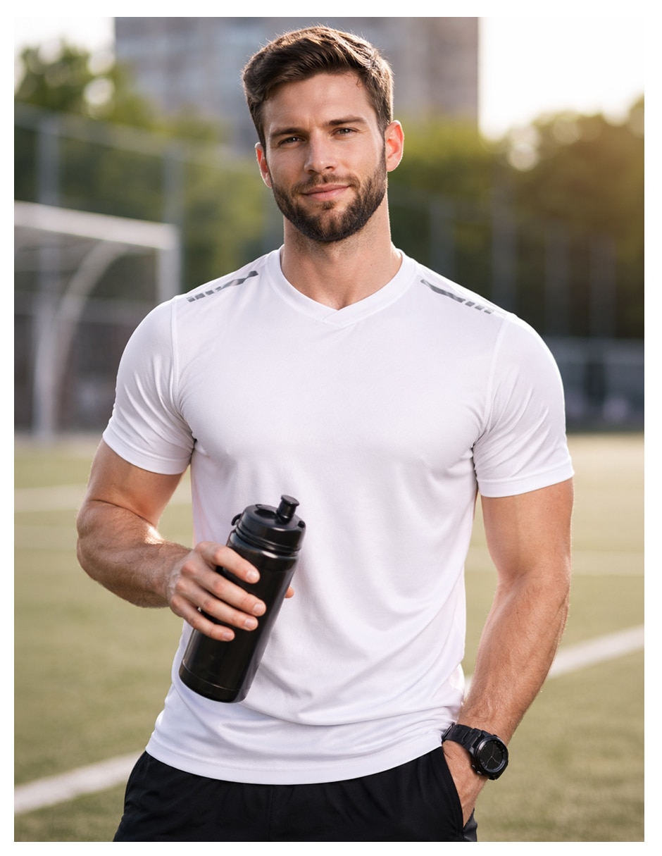 Set playera/playera knite cuello v para hombre