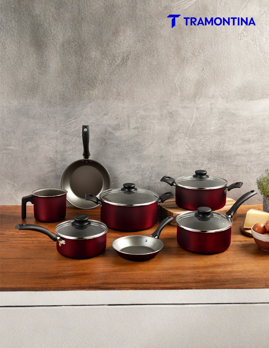 Batería de cocina Tramontina de aluminio antiadherente Starflon Max 16 piezas