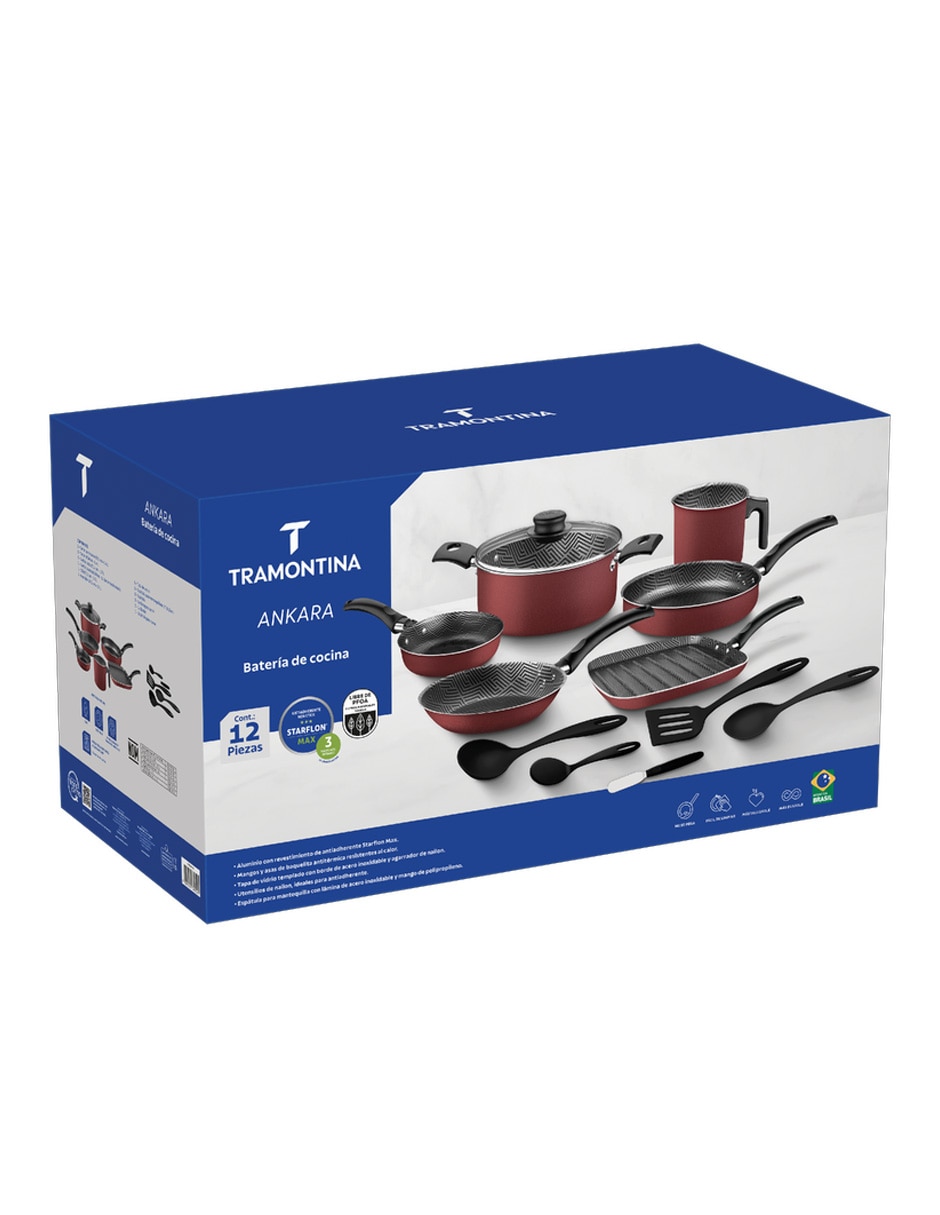 Batería de cocina Tramontina 27899700 de aluminio antiadherente Starflon Max 12 piezas