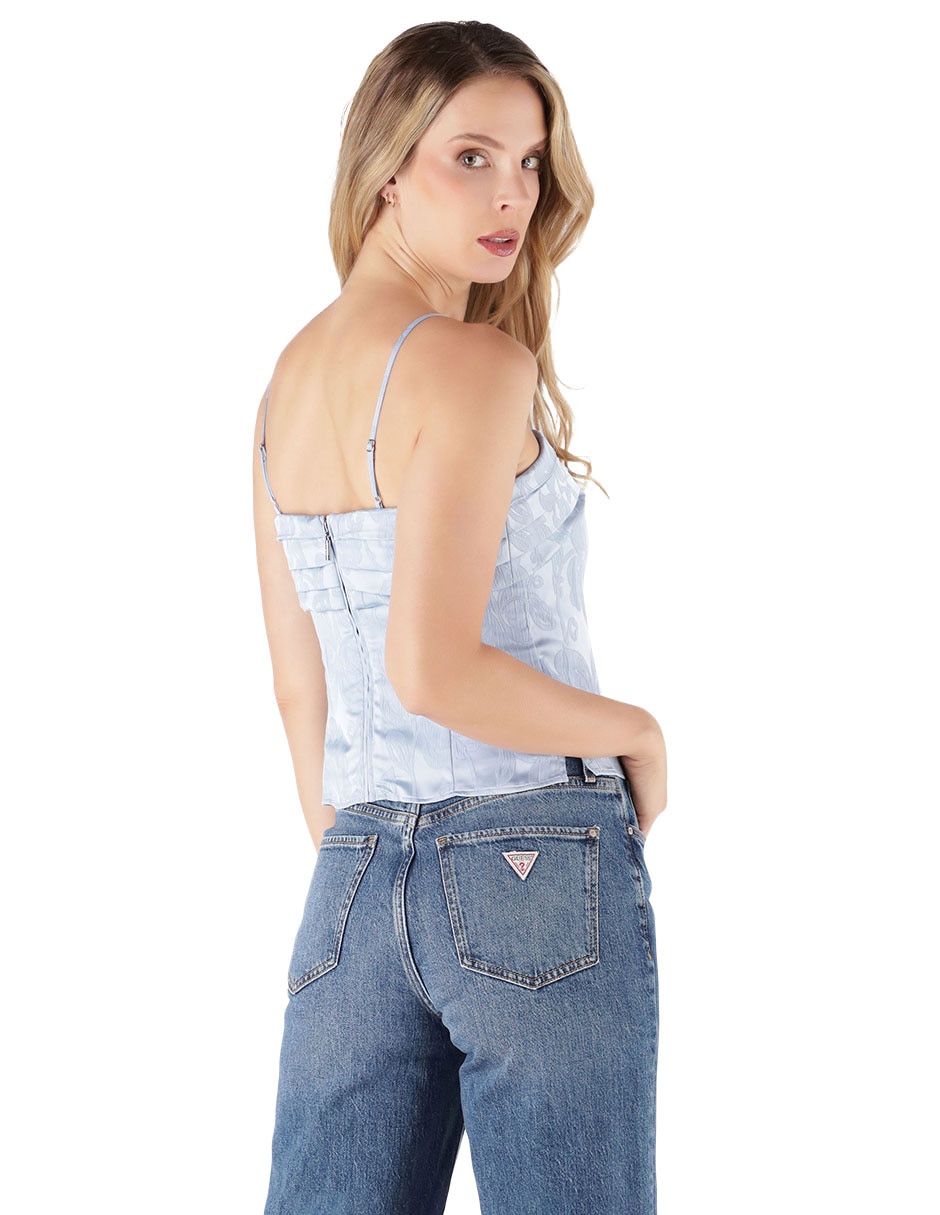 Top guess cuello cuadrado escote cuadrado tirante delgado