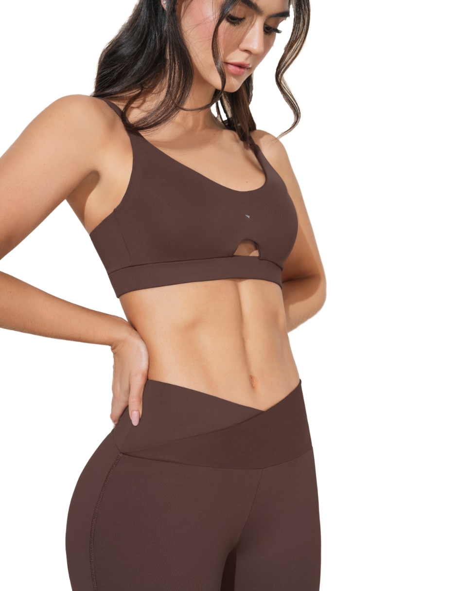 Conjunto deportivo ajustado con elástico para mujer