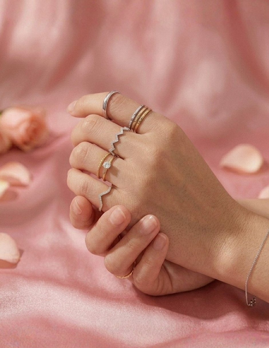 Anillo multi gemas de ondulada aretize brillo p 925 de plata zirconia cúbica pavé