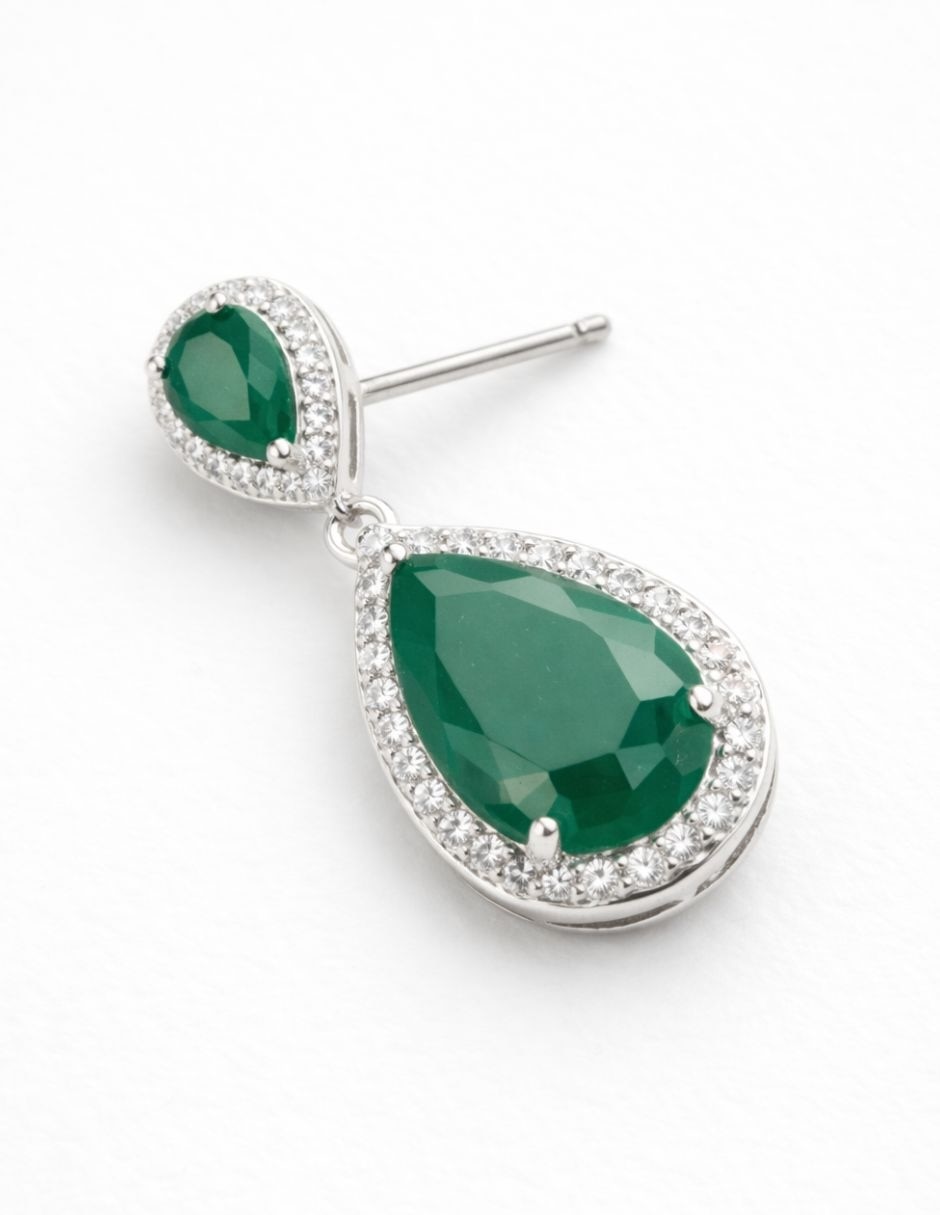 Aretes largos de gota zirconia 2
