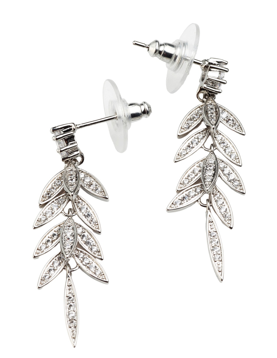 Aretes largos de hoja Yoiko zirconia