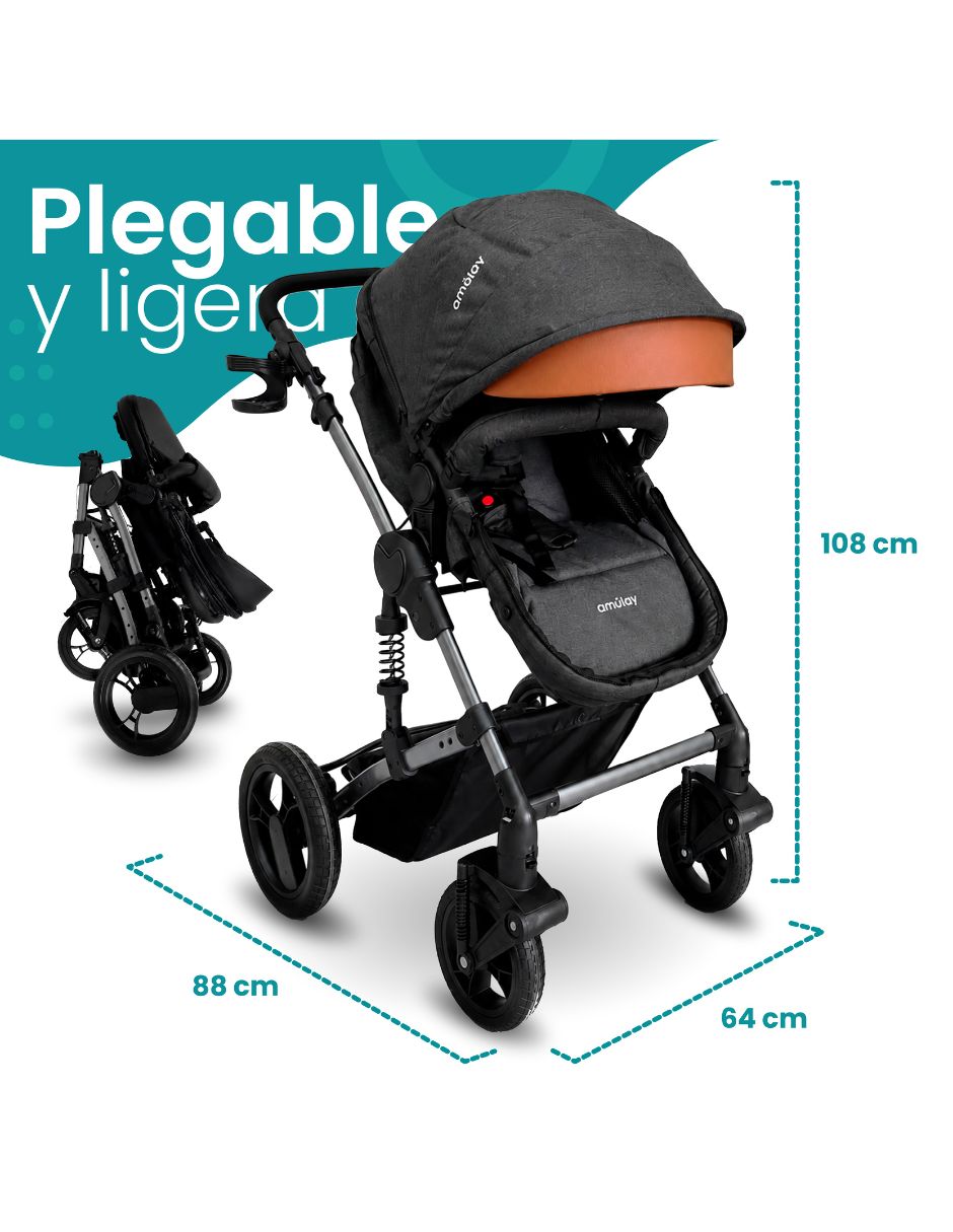 Carriola Con portabebé Carriola Plegable Sí 4