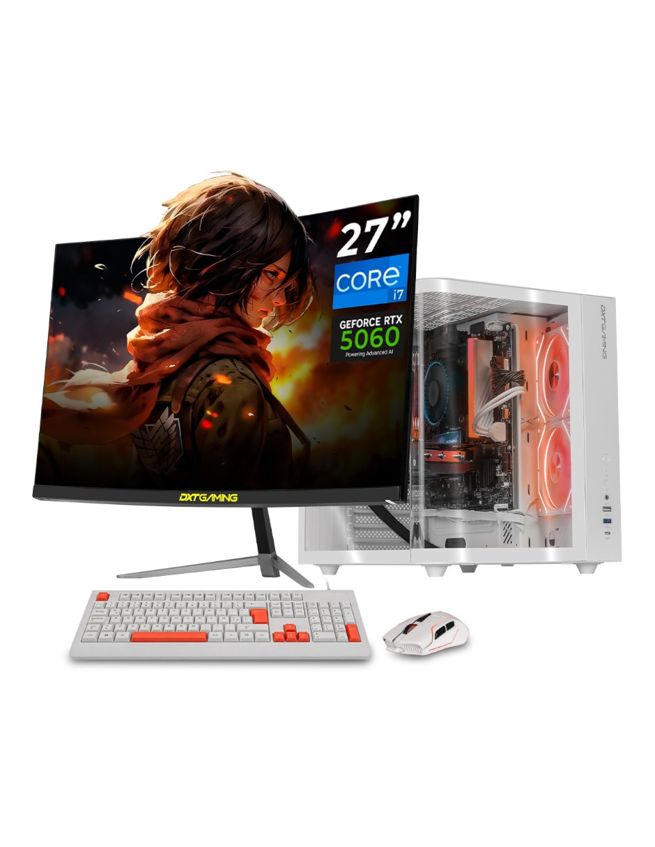 Computadora gamer DTX Gaming DXTI716GB55060MTPW 27 pulgadas Full HD Intel Core i7 NVIDIA GeForce RTX 5060 16 GB RAM 1 TB SSD