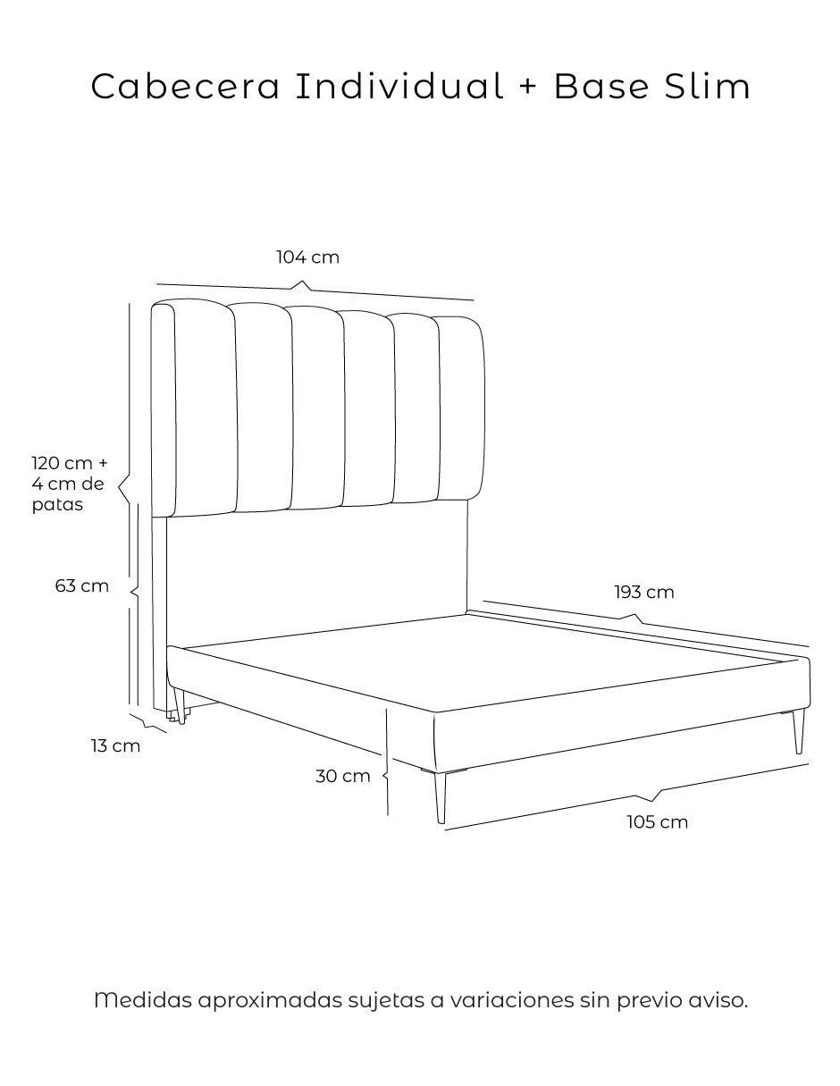 Cama kami slim de madera y tela 6