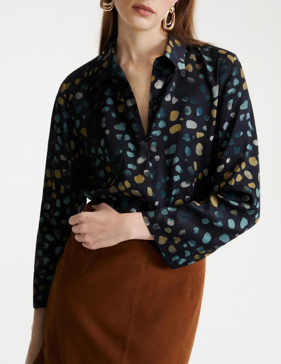 Blusa camisera manga larga para mujer Blusa camisera manga larga para mujer