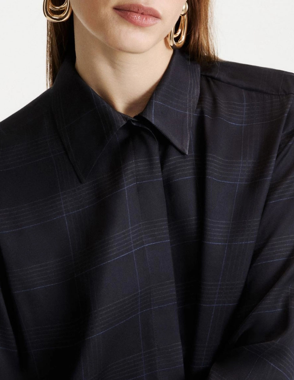 Blusa camisera manga larga para mujer 4