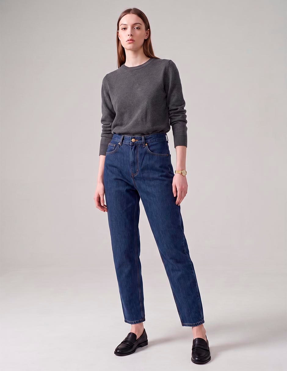 Jeans wide leg a la cintura para mujer Jeans wide leg a la cintura para mujer