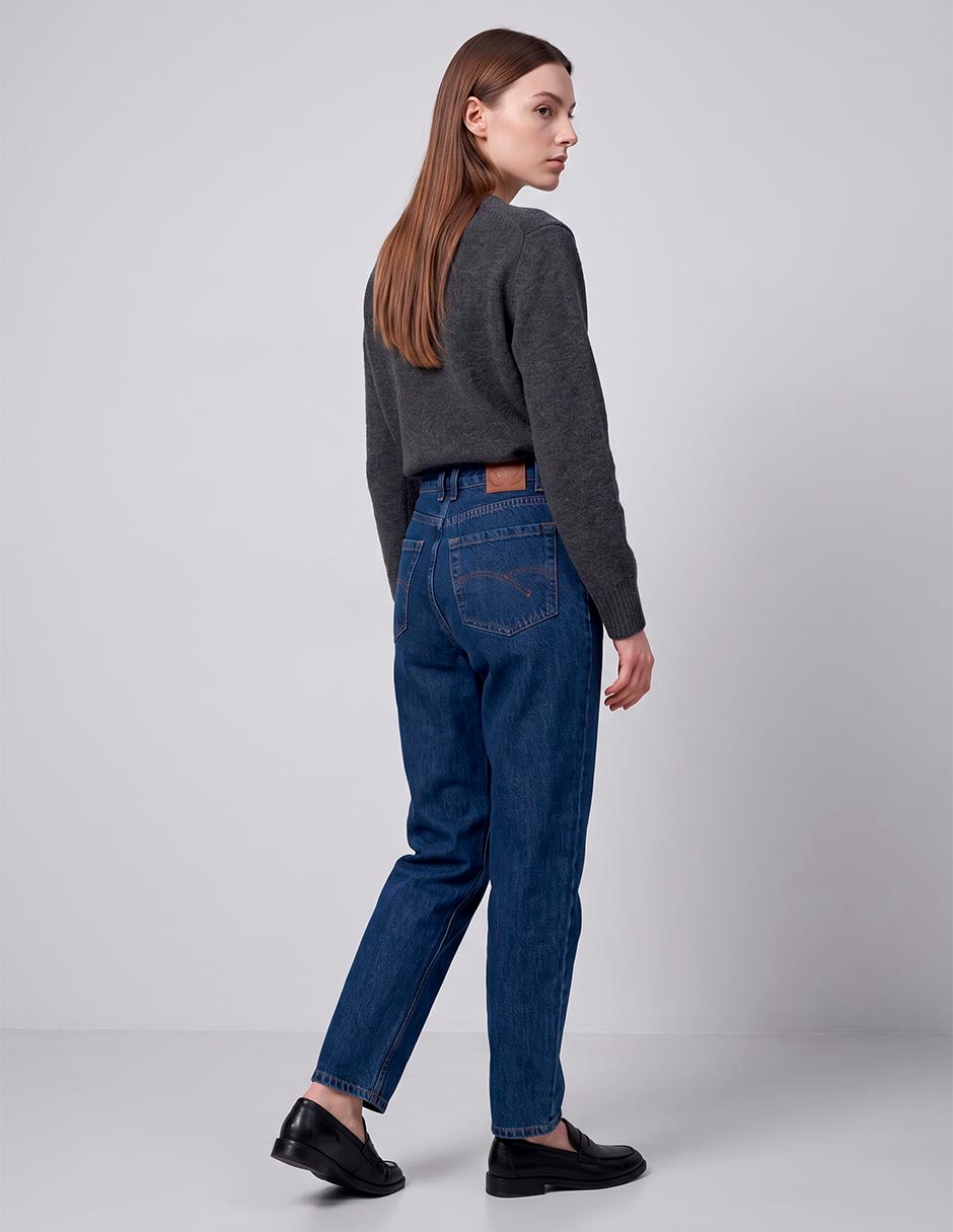 Jeans wide leg a la cintura para mujer 2