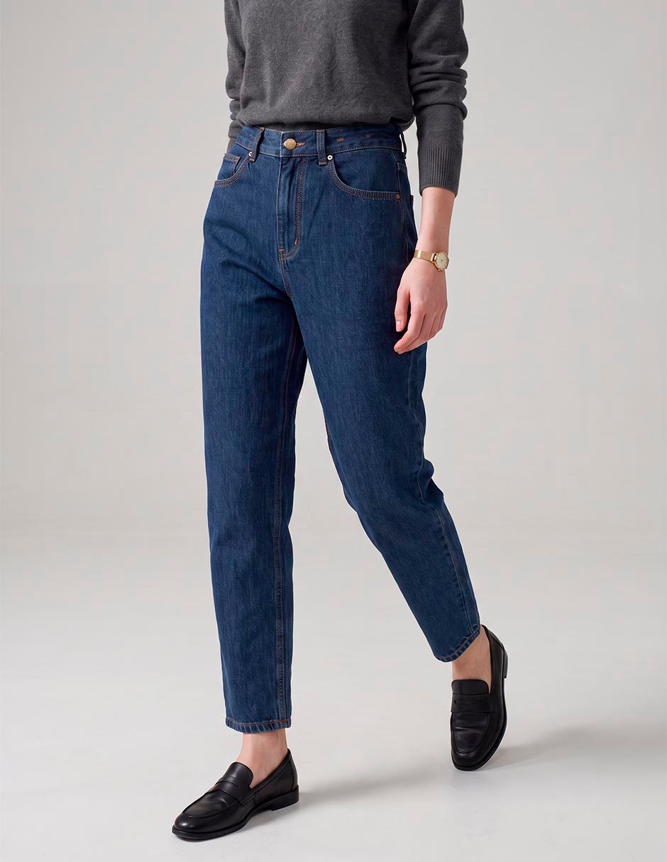 Jeans wide leg a la cintura para mujer 3