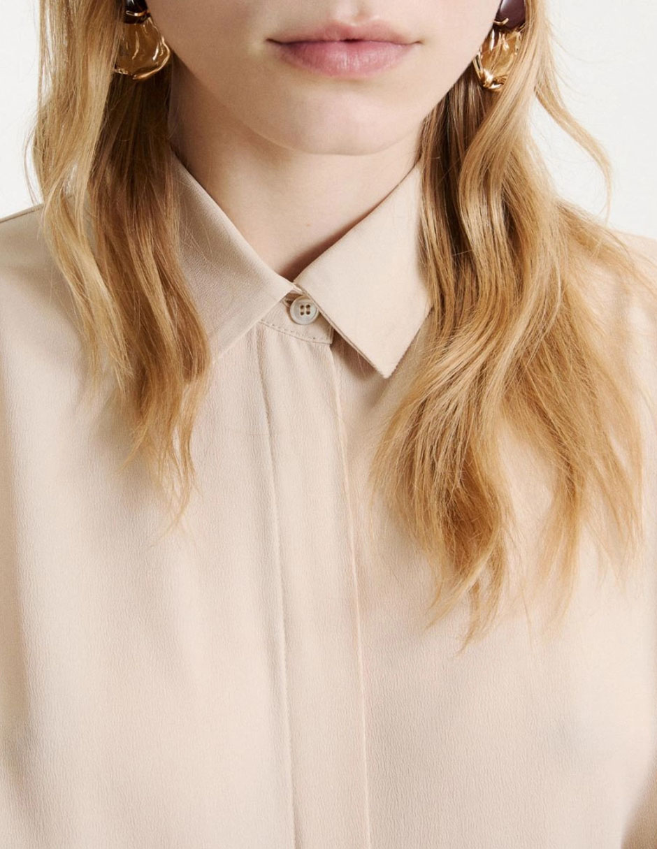 Blusa camisera manga larga para mujer 4