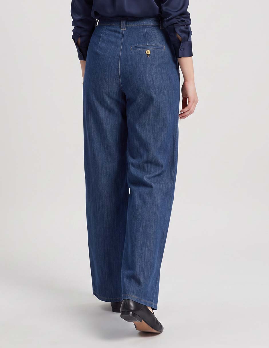 Jeans wide leg a la cintura para mujer 2