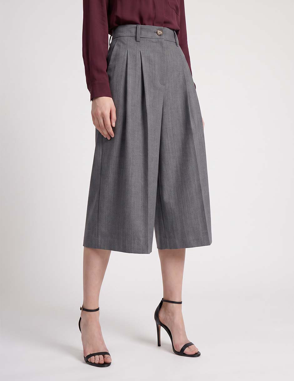 Pantalón coulotte relajado para mujer Pantalón coulotte relajado para mujer