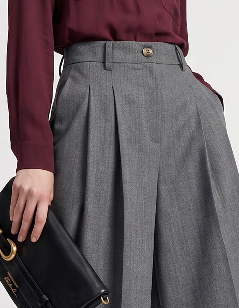 Pantalón coulotte relajado para mujer 4
