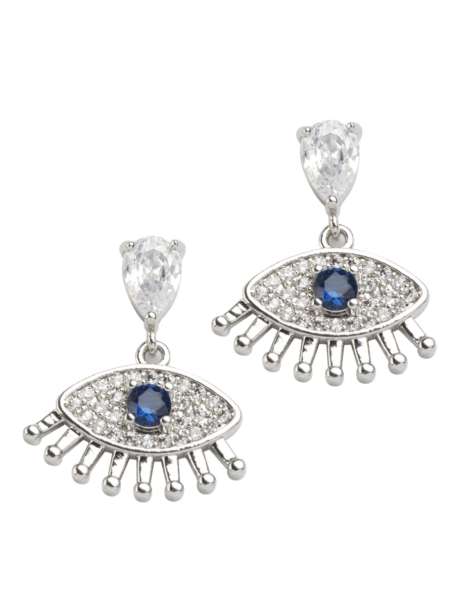 Aretes largos de ojo turco Yoiko zirconia cúbica